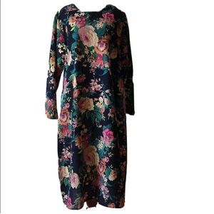 RU XUAN Multi Color Floral Midi Dress Size:XL